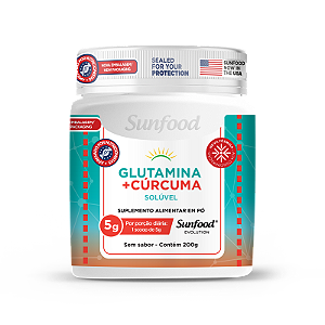 Glutamina + Cúrcuma Solúvel 5000mg 200g Sunfood Evolution