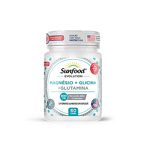 Magnésio + Glicina + Glutamina 800mg 60 Caps Sunfood Evolution