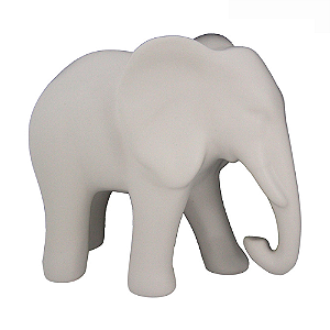Escultura Decorativo Elefante Cerâmico Branco 14x7,7x15,5cm Flayway