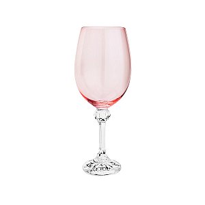 Taça de Vinho Cristal Rosa 450ml