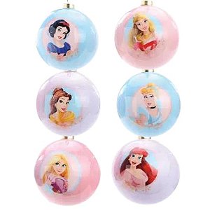 Bola Natalina Princesas Disney 6cm C/6 Sortido Natal Cromus