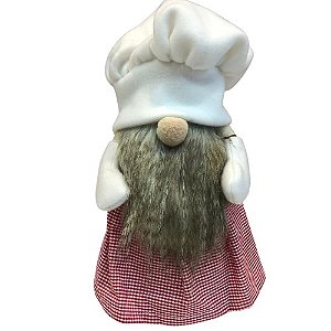 Papai Noel Gnomo Cozinheira 30cm