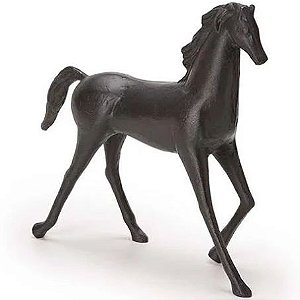 Escultura cavalo em Metal Preto 25cm Mart Collection