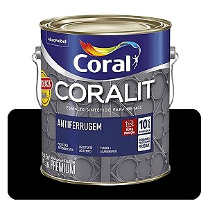 Coralit Ferrolack Preto Brilhante 3,6L Coral