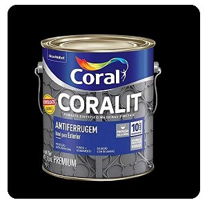 Coralit Ferrolack Brilhante Preto  3,6L Coral