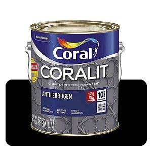 Coralit Ferrolack Preto Brilhante 0,900mL Coral