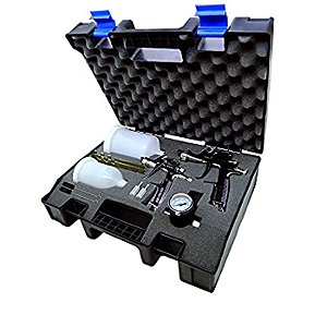 Pistola de Pintura Kit PM-202 1.2mm e PM-404 1.4mm com Maleta e Regulador