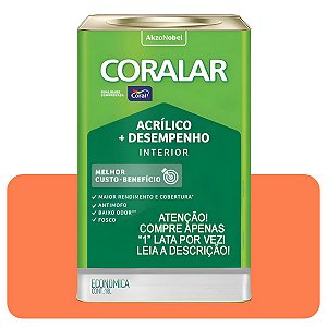 Coralar Laranja Maracatu 18L Tinta Acrílica Econômica Coral