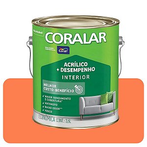 Coralar Laranja Maracatu 3,6L Tinta Acrílico Econômica Coral