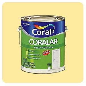 Coralar Amarelo Canário 3,6L Tinta Acrílico Econômica Coral