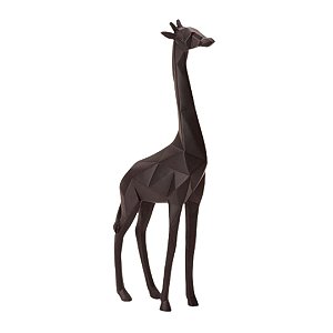 Escultura Girafa Em Poliresina Preta  38cm 13866 - Mart