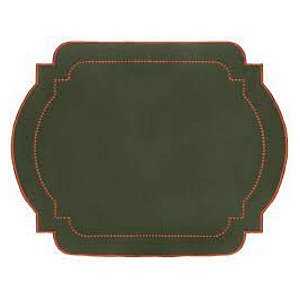 Jogo Americano Verde C/ Laranja 45x45 Nylon - Decortextil