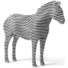 Escultura Zebra Em Poliresina 30x26cm Mart