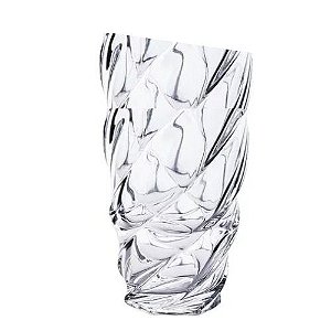 Vaso Petals de vidro Transparente C/ Detalhes 20cm