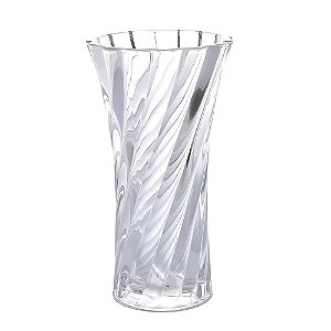 Vaso Petals de vidro Transparente C/ Listras Diagonal 20cm