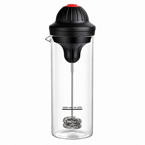 Mixer Multiuso Copo de Vidro Borossilicato Preto 450ml Rojemac