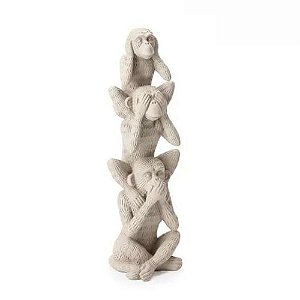 Escultura Macacos da sabedoria em Poliresina 31x11x9cm 15915 Mart