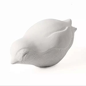 Escultura Pinguim em Cimento Branco 14cm 16817 Mart