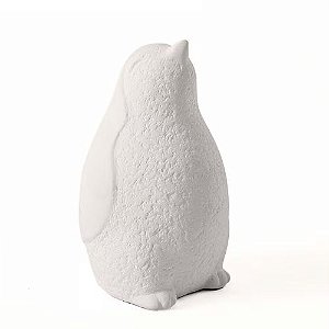 Escultura Pinguim em Cimento Branco 13cm 16816 Mart