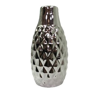 Mini Vaso Decorativo Cerâmico Prata VS78 10x5cm