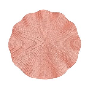 Jogo Americano De Plástico Babado Rosa 38cm Rojemac