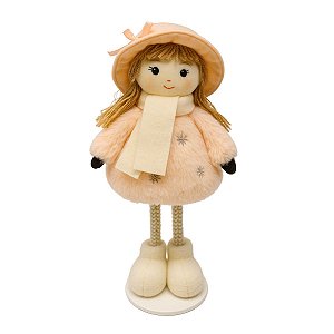 Mini Pelucia Boneca Rosa Cromus 16cm