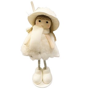 Mini Pelucia Boneca Branca Cromus 16cm