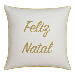 Almofada Natalina Feliz Natal Nude Belchior 43x43cm