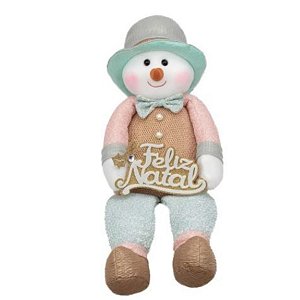 Boneco de Neve Sentado Candy Colors 20cm