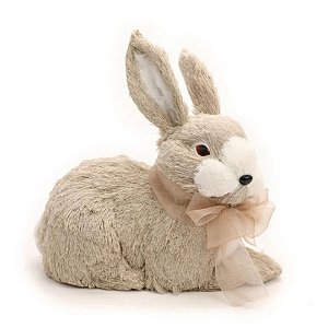 Coelho Decor de Pascoa  Bege e Branco 22cm 1038742 Cromus