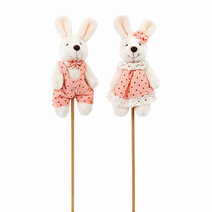 Pick de Páscoa Coelhinhos Laranja 30cm 1019116 Cromus