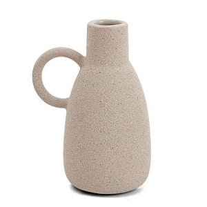 Mini Vaso Cerâmica 8x13x4cm Bege 17561B Mart