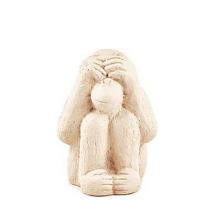 Escultura Macaco Da Sabedoria Não Vejo Cimento 12226-2 Mart