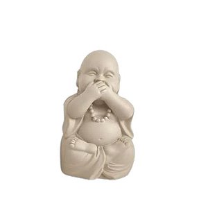 Escultura Mini Buda Cimento Não falo 17402C  12x7x7,5cm Mart