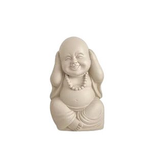 Escultura Mini Buda Cimento Não Ouço 17402A 12x7x7,5cm Mart