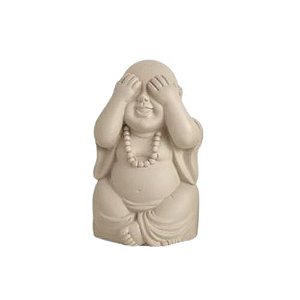 Escultura Mini Buda Cimento Não Vejo 117402B 12x7x7,5cm Mart