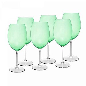 Taça de Vinho Banquet C/6 Verde 580ml 35715 Wolff