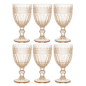Taça De Água Brand C/6  Vidro Ambar 345ml 35460 Wolff