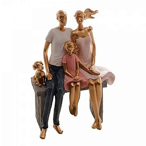 Escultura Decorativa Família Resina17x9 x23cm 61442 Wolff