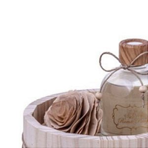 Kit Difusor Bamboo 200ml C/ Flor e Caixa De Madeira CXMad200F Roma Rouge