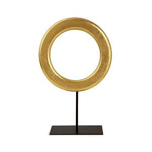 Escultura Decorativa Circulo Dourado 32x22x10cm 17471 Mart