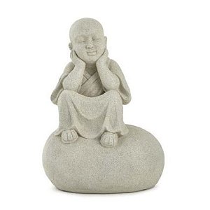 Escultura Buda Em Poliresina 18395 34x25x19cm Mart