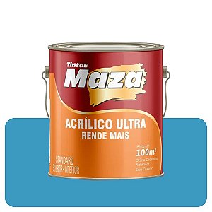 Tinta Acrílica Azul Atlântico 3,6L Fosco Maza Ultra Rende Mais Standard