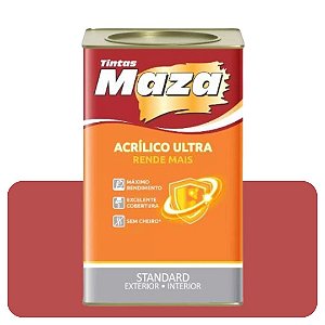 Tinta Acrílica Tomate Seco 18L Fosco Maza Ultra Standard Rende Mais