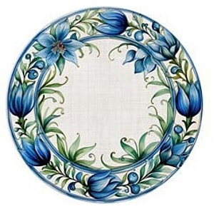 Capa de Sousplat Floral Blue 534231 2Und 35cm Belchior