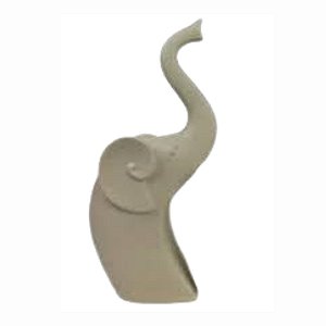 Escultura Decorativa Elefante Bege Acinzentado 25cm BTC
