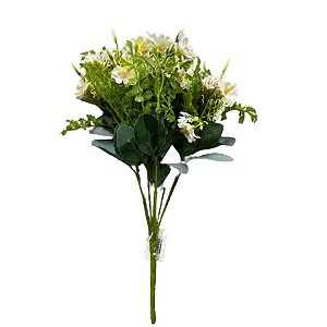 Pick Galho de Flores Branca e Laranja 40cm Lyak0097