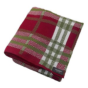 Manta Decorativa De Tricot Xadrez  Bordo 90x1,80cm 508010112