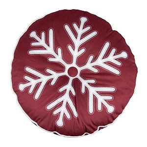 Almofada Natalina Floco de neve 445493 43ccm Diâmetro Belchior