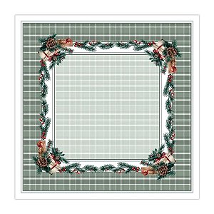 Toalha De Mesa Natalina Presentes e Pinhas 1,40x140cm 197037 Belchior